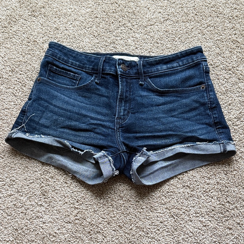 Abercrombie & Fitch Women’s Size 26 Dark Blue Rolled Hem Jean Shorts